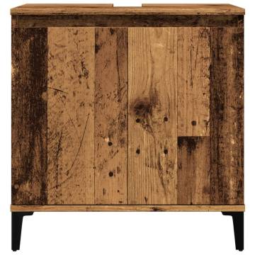  Sink Cabinet Old Wood 58x33x60 cm Engineered Wood