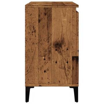  Sink Cabinet Old Wood 58x33x60 cm Engineered Wood