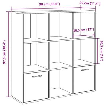  Book Cabinet Artisan Oak 98x29x97.5 cm Engineered Wood