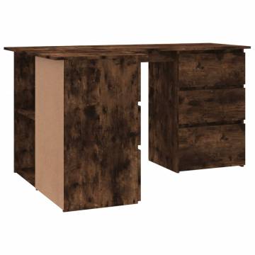 Corner Desk Smoked Oak 145x100x76 cm Engineered Wood