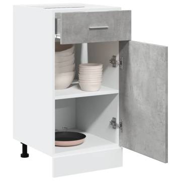  Drawer Bottom Cabinet Concrete Grey 40x46x81.5 cm Engineered Wood