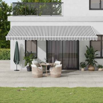  Manual Retractable Awning with LED Anthracite&White 600x300 cm