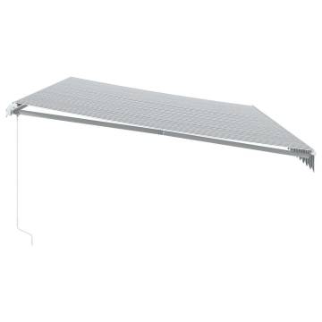  Manual Retractable Awning with LED Anthracite&White 600x300 cm