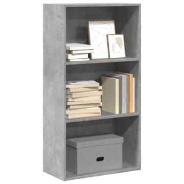  Bookcase Concrete Grey 60x30x114 cm Engineered Wood