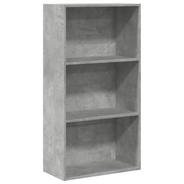  Bookcase Concrete Grey 60x30x114 cm Engineered Wood