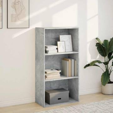  Bookcase Concrete Grey 60x30x114 cm Engineered Wood