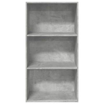  Bookcase Concrete Grey 60x30x114 cm Engineered Wood