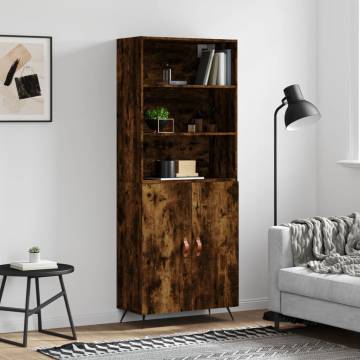 Highboard Smoked Oak 69.5x34x180 cm Engineered Wood