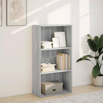  Bookcase Grey Sonoma 60x30x114 cm Engineered Wood