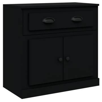 Sideboards 3 pcs Black Engineered Wood