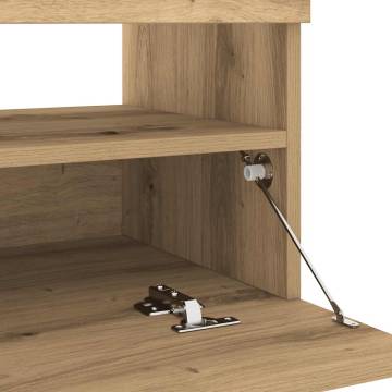  TV Cabinet with LED Lights Artisian Oak 100x35x40 cm Engineered Wood