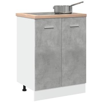  Bottom Cabinet Concrete Grey 60x46x81.5 cm Engineered Wood