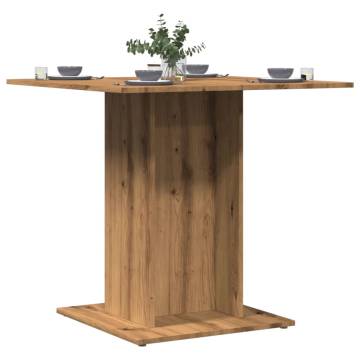  Dining Table Artisan Oak 80x80x75 cm Engineered Wood