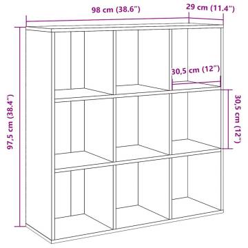  Book Cabinet Old Wood 98x29x97.5 cm