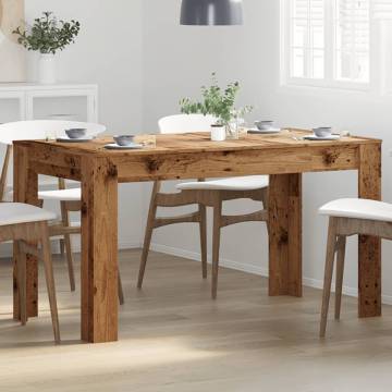  Dining Table Old Wood 140x74.5x76 cm Engineered Wood