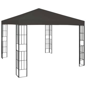 Gazebo with LED String Lights 3x3 m Anthracite