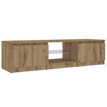  TV Cabinet with LED Lights Artisian Oak 140x40x35.5 cm Engineered Wood