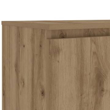  TV Cabinet with LED Lights Artisian Oak 140x40x35.5 cm Engineered Wood