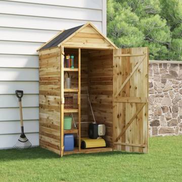 Garden Tool Shed with Door 107x107x220 cm Impregnated Solid Wood Pine