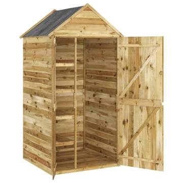 Garden Tool Shed with Door 107x107x220 cm Impregnated Solid Wood Pine