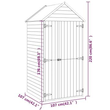 Garden Tool Shed with Door 107x107x220 cm Impregnated Solid Wood Pine