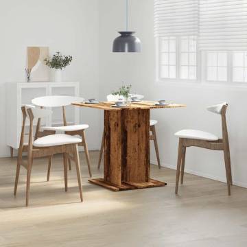  Dining Table Old Wood 80x80x75 cm Engineered Wood