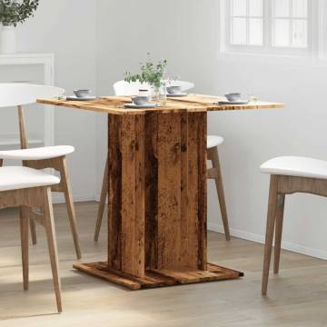  Dining Table Old Wood 80x80x75 cm Engineered Wood