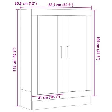  Book Cabinet Old Wood 82.5x30.5x115 cm Engineered Wood