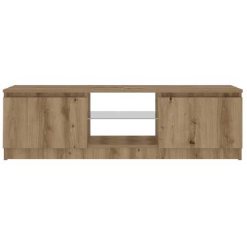  TV Cabinet with LED Lights Artisian Oak 120x30x36 cm Engineered Wood