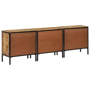  Sideboards 3 pcs 70x35x70 cm Solid Rough Wood Mango