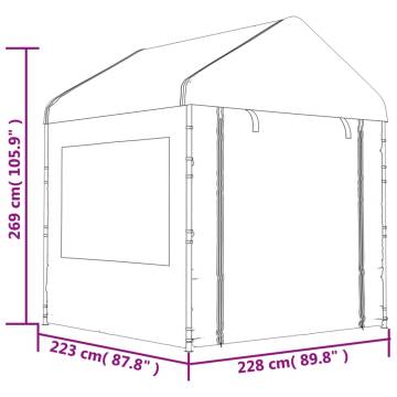 Gazebo with Roof White 2.28x2.23x2.69 m Polyethylene