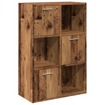  Bookshelf Old Wood 60.5x30x90 cm Engineered Wood