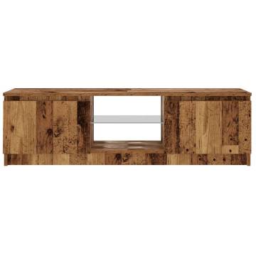  TV Cabinet with LED Lights Old Wood 120x30x36 cm Engineered Wood