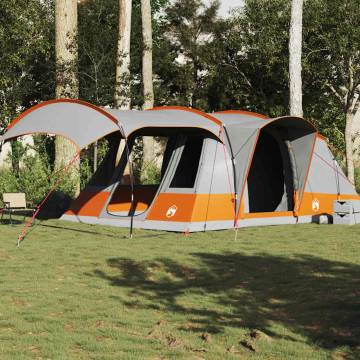  Camping Tent Tunnel 5-Person Grey and Orange Waterproof