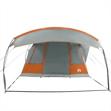  Camping Tent Tunnel 5-Person Grey and Orange Waterproof