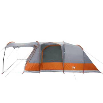  Camping Tent Tunnel 5-Person Grey and Orange Waterproof