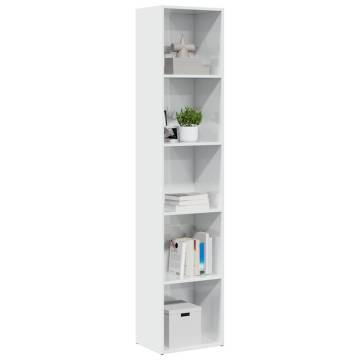  Bookcase High Gloss White 40x30x189 cm Engineered Wood