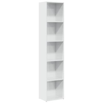  Bookcase High Gloss White 40x30x189 cm Engineered Wood