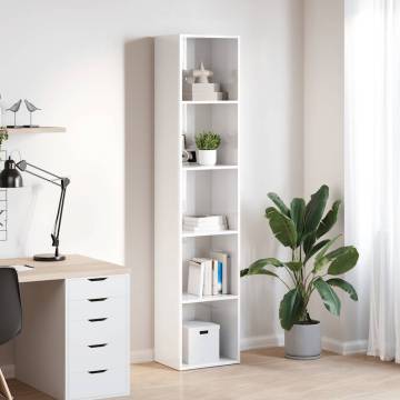  Bookcase High Gloss White 40x30x189 cm Engineered Wood