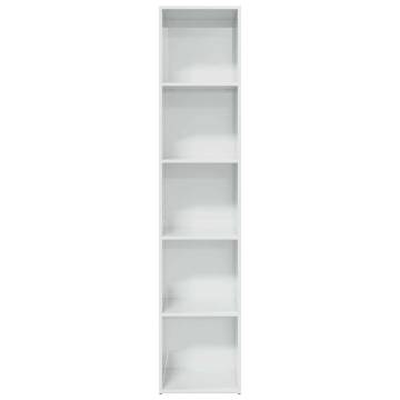  Bookcase High Gloss White 40x30x189 cm Engineered Wood