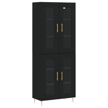  Highboard Black 69.5x34x180 cm Engineered Wood