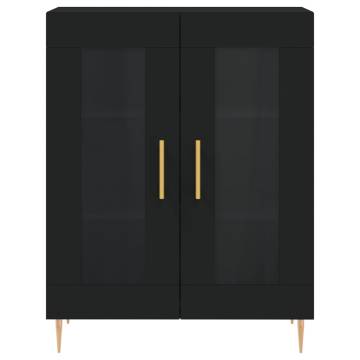  Highboard Black 69.5x34x180 cm Engineered Wood