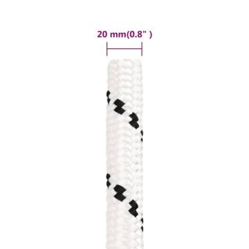  Braided Boat Rope White 20 mmx100 m Polyester