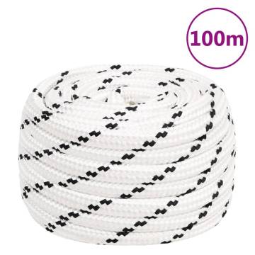  Braided Boat Rope White 20 mmx100 m Polyester