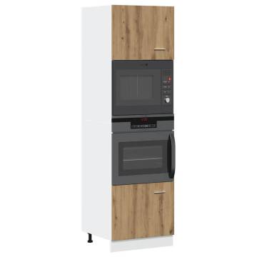  Microwave Cabinet Artisian Oak 60x57x207 cm Engineered Wood