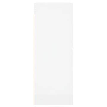 Wall Mounted Cabinets 2 pcs High Gloss White 69.5x34x90 cm