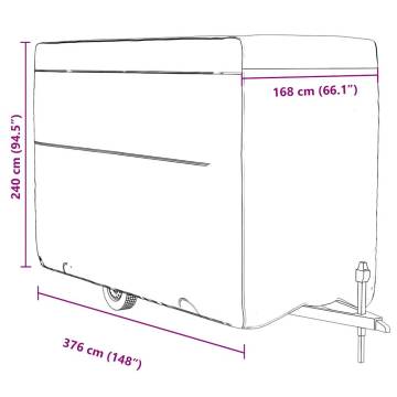  Horse Trailer Cover Grey 376x168x240 cm Non-woven Fabric