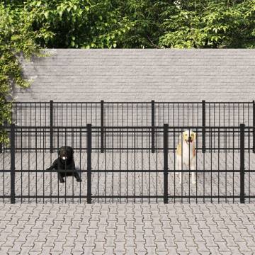 Outdoor Dog Kennel Steel 37.64 m²