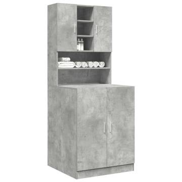  Washing Machine Cabinets 2 pcs Concrete Grey Engineered wood