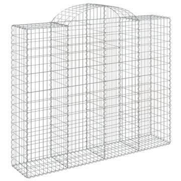 Arched Gabion Baskets 6 pcs 200x50x160/180 cm Galvanised Iron